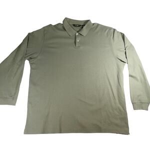 Eddie Bauer  Polo Shirt Men 3XLT Tall Green Long Sleeve Big/Tall Golf Collared